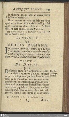 Sectio V. De Militia Romana