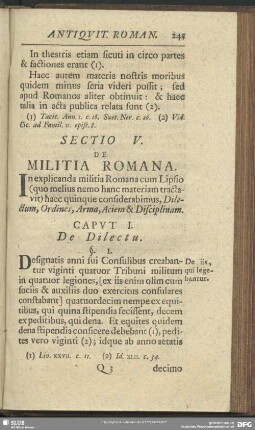 Sectio V. De Militia Romana