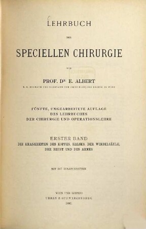 Lehrbuch der speciellen Chirurgie, 1
