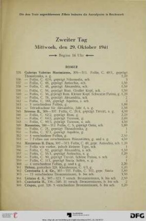 Zweiter Tag. Mittwoch, den 29. Oktober 1941 (Nr. 335-676)