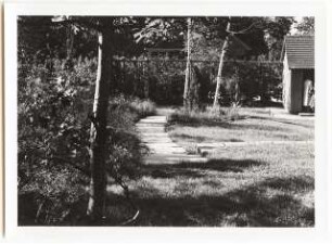 Reichsgartenschau 1939 auf dem Killesberg, Stuttgart: Plattenweg im Garten zur Hütte, Pergola