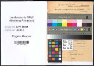 Entnazifizierung Kaspar Engels , geb. 16.09.1904 (Angestellter)