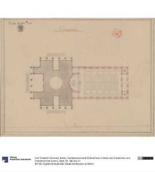 Berlin, Gendarmenmarkt. Entwurf zum Umbau des Deutschen und Französischen Doms