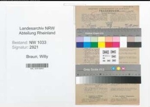 Entnazifizierung Willy Braun , geb. 28.08.1913 (Metzger)
