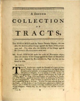 A Collection Of Scarce and Valuable Tracts, On The Most Interesting and Entertaining Subjects: But chiefly such as relate to the History and Constitution of these Kingdoms : Selected from an infinite Number in Print and Manuscript, in the Royal Cotton. Sion, and other Publick, as well as Private Libraries; Particularly that of the late Lord Sommers. 2,2