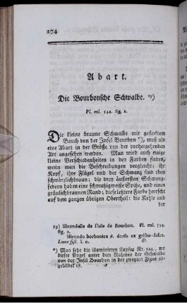 Abart. Die Bourbonsche Schwalbe.