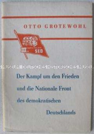 Broschüre mit der Rede von Otto Grotewohl auf dem III. Parteitag der SED