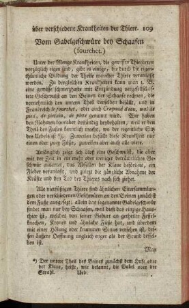 Vom Gabelgeschwüre bey Schaafen (fourchet)