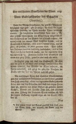 Vom Gabelgeschwüre bey Schaafen (fourchet)