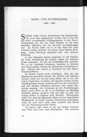 Reise- und Studienjahre 1860 - 1865