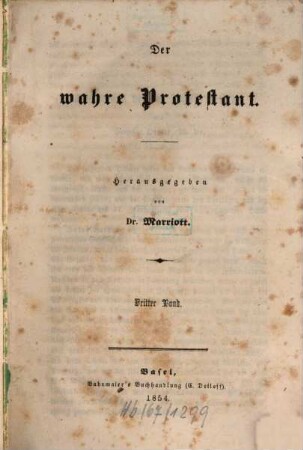 Der wahre Protestant. 3, 3. 1854