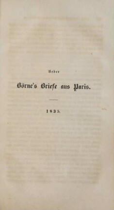 Ueber Börne's Briefe aus Paris