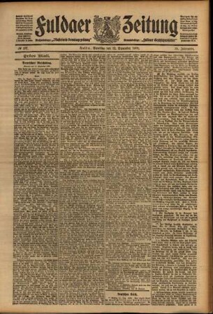Erste Ausgabe vom Samstag, den 12. Dezember 1908.