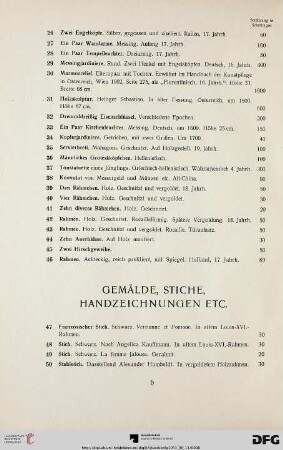 Gemälde, Stiche, Handzeichnungen etc. (Nr. 47-93)
