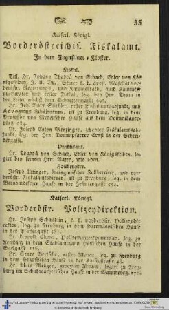 Kaiserl. Königl. Vorderöstreichis. Fiskalamt.