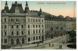 Karlsbad. Kaiser-Franz-Josef-Straße mit Postamt : Karlsbad. Kaiser-Franz-Josef-Straße mit neuem K. K. Postgebäude (1900-1903; Friedrich Setz)