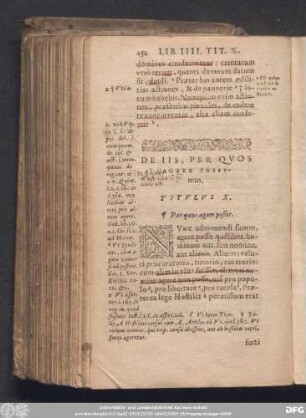 De Iis, Per Quos Agere Possumus. Titulus X.