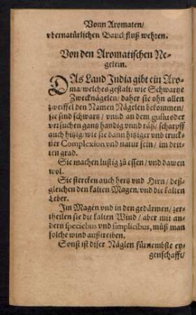 Von den Aromatischen Negelein.