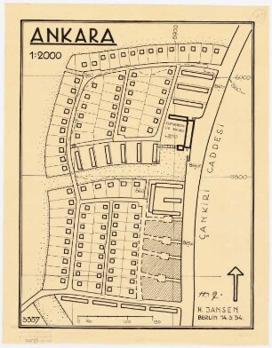 Gesamtbebauungsplan Ankara Teilbebauungsplan innere Stadt: Grundplan und Lageplan 1:2000 innere Stadt, Cankiri C., Wohngebiet westlich