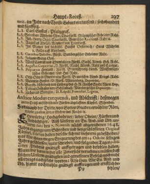 Arctior Modus exequendi, und Abschrifft / ...