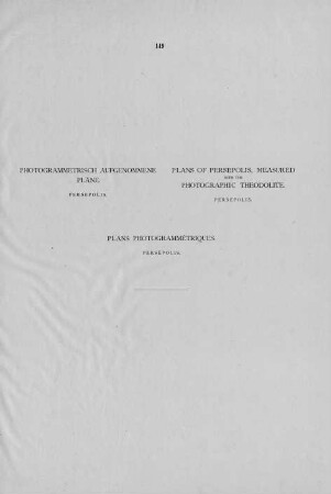 149. Photogrammetrisch aufgenommene Pläne, Persepolis