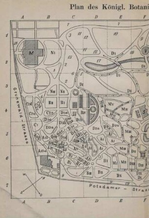 Karte: Plan des Königl. Botanischen Gartens in Berlin
