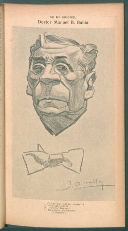 Doctor Manuel B. Bahía - [Caricatura] : De mi Guignol