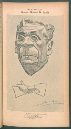Doctor Manuel B. Bahía - [Caricatura] : De mi Guignol