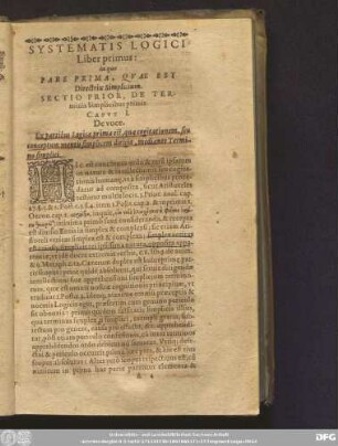 Sectio Prior, De Terminis Simplicibus primis.