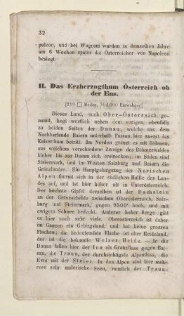 II. Das Erzherzogthum Österreich ob der Ens