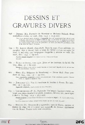 Dessins et Gravures Divers (Nr. 658-673)