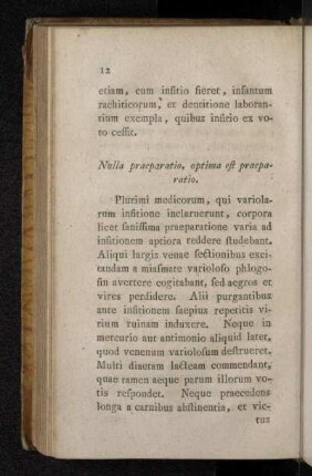 Nulla praeparatio, optima est praeparatio.
