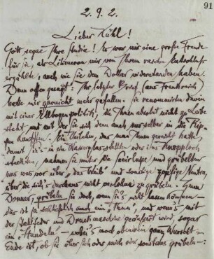 Brief an Gustav Kühl