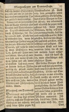 17-24, Segen am Donnerstage - Freytage