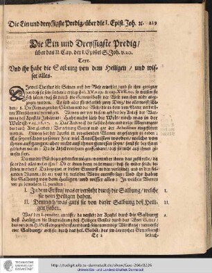 Die Ein und Dreyssigste Predig