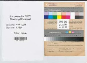 Entnazifizierung Luise Bitter, geb. 28.06.1910 (Postangestellte)