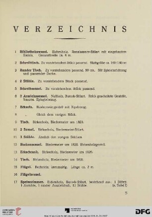 Verzeichnis (Nr. 1-314)