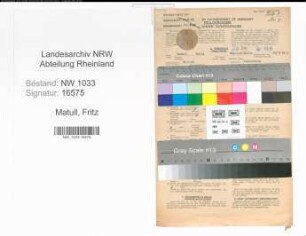 Entnazifizierung Fritz Matull , geb. 30.07.1901 (Polizist)