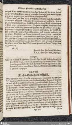 CLVIII. Reichs-Gutachten deßfalls