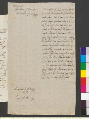 Brief von Goethe, Johann Wolfgang von an Hoffmann, Christian