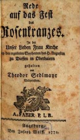 Rede auf das Fest des Rosenkranzes