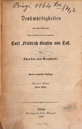 Denkwürdigkeiten aus dem Leben des kaiserl. russ. Generals von der Infanterie Carl Friedrich Grafen von Toll, 4,2