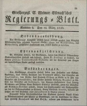 Nr. 9 : 30. März 1830
