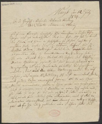 Brief an B. Schott's Söhne : 12.07.1824