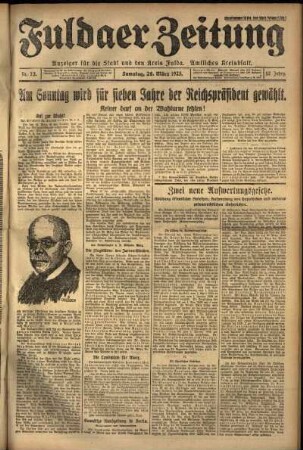 Ausgabe vom Samstag, den 28. März 1925.