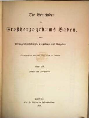 Beiträge zur Statistik der inneren Verwaltung des Grossherzogthums Baden. 9. 1858/59