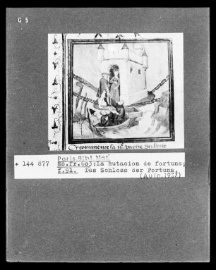 La mutacion de fortune, Folio 91, Das Schloss der Fortuna