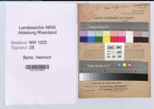 Entnazifizierung Heinrich Bertz , geb. 08.01.1896 (Lademeister)