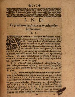 Diss. de fructuum persecutione in actionibus personalibus