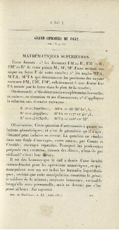 Grand concours de 1852